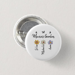 Custom Birth Flower Mug Names, Mama's Garden Gift Button