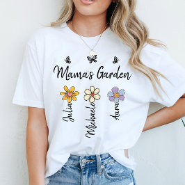 Custom Birth Flower Mug Names, Mama's Garden Gift T-Shirt