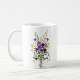 Custom Birth Flower Violet Personalized Mug Kaffeetasse