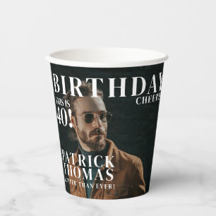 Custom Birthday 40. Party Magazine Cover Cheers Pappbecher