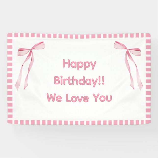 Custom Birthday Banner - Coquette Niedlich Bow The (Horizontal)