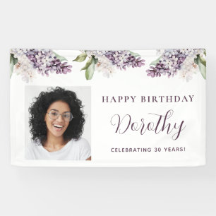 Custom Birthday Banner Foto 30. Lila Floral