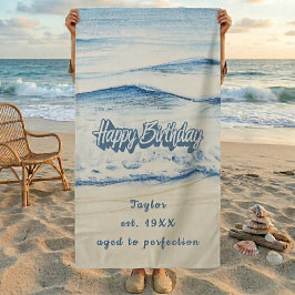 Custom Birthday Beach Towel  Strandtuch