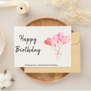 Custom Birthday Card, Balloon Birthday Card Einladung