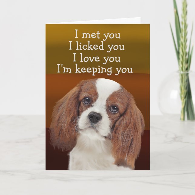 Custom Birthday Card King Charles Cavalier Dankeskarte (Vorderseite)