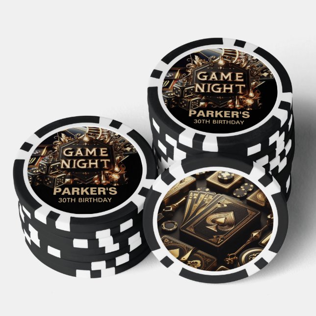 Custom Birthday Casino Spielabend Pokerchips (Stapel)