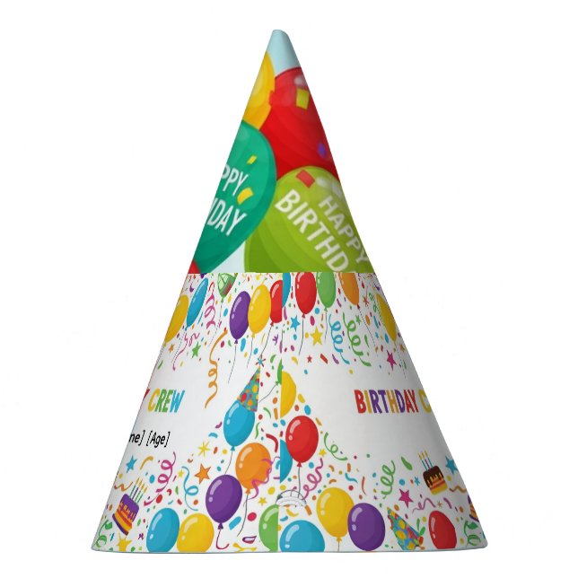 Custom Birthday Crew Party Hat - Personalisiert Ki Partyhütchen (Rechts)