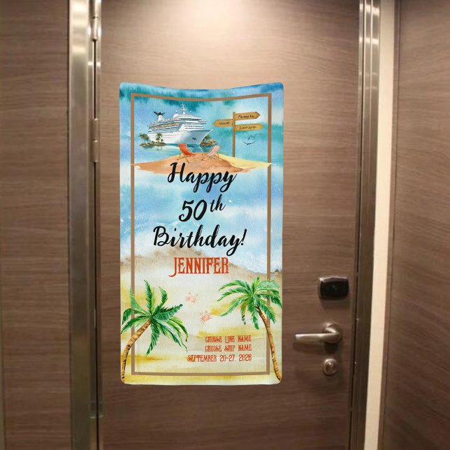 Custom Birthday Cruise Ship Door Banner (Customized Birthday Cruise Door Banner)