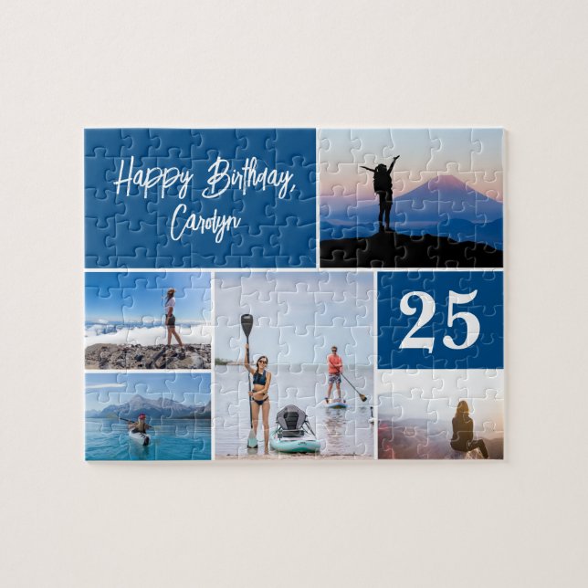 Custom Birthday Foto Collage Puzzle (Horizontal)