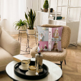 Custom Birthday Foto Collage Throw Kissen