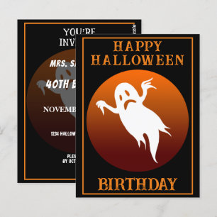 CUSTOM BIRTHDAY GHOST HALLOWEEN-PARTY FEIERUNG POSTKARTE
