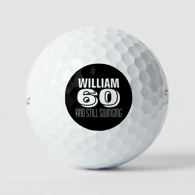 Custom Birthday Golfer noch schwingen Golfball (Vorderseite)