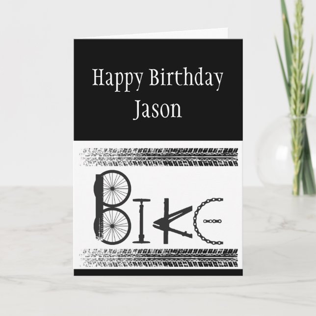 Custom Birthday Graffiti Bike Parts Tire Tracks Karte (Vorderseite)