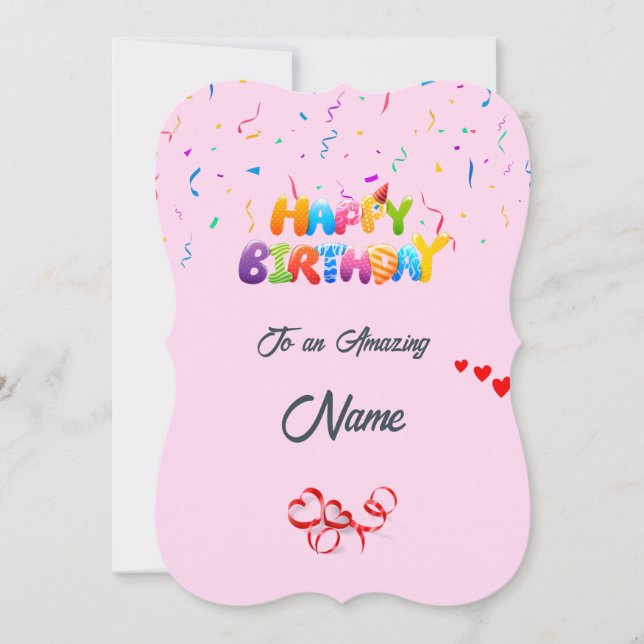 Custom Birthday Grußkarte - Schönes Design Feiertagskarte (Vorderseite)