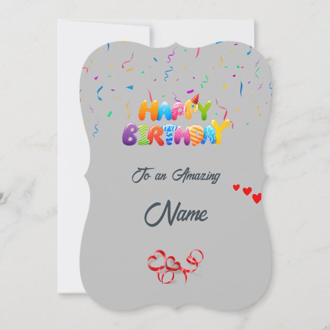 Custom Birthday Grußkarte - Schönes Design Feiertagskarte (Vorderseite)