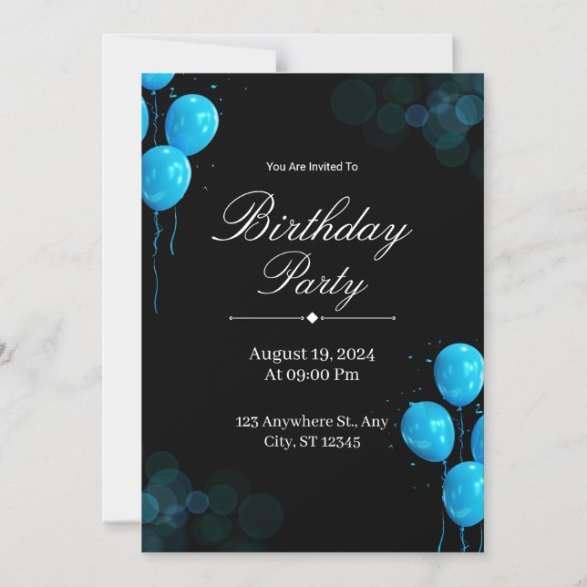 Custom Birthday Invitation Card Magneteinladung (Vorderseite)