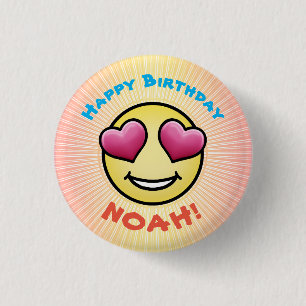 Custom Birthday Liebe Emoji Button