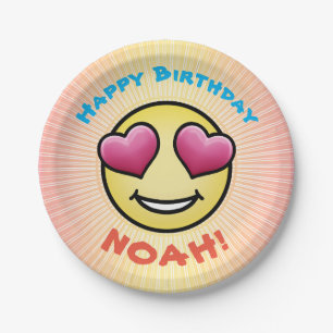 Custom Birthday Liebe Emoji Pappteller