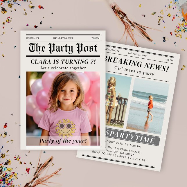 Custom Birthday Newspaper Magazine Cover Einladung (Von Creator hochgeladen)