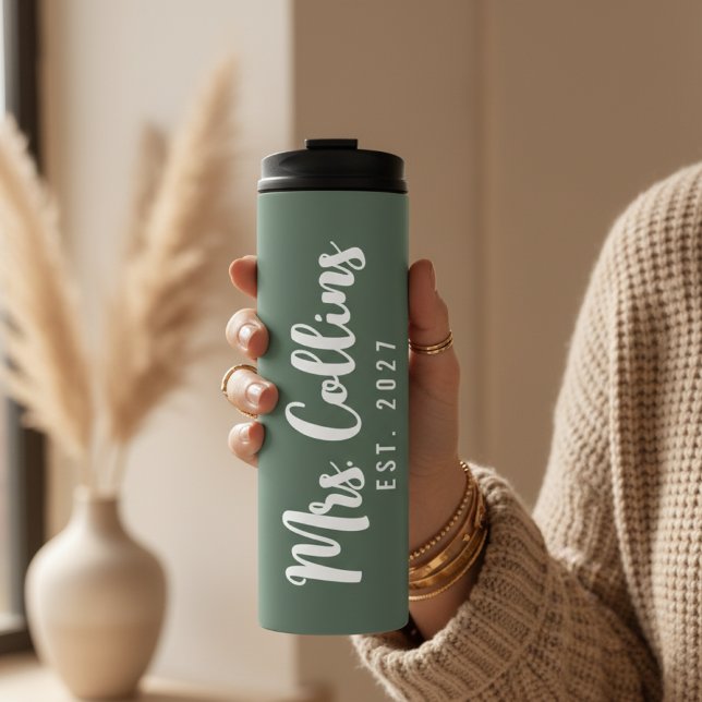 Custom Birthday or Wedding Tumbler for Couples Thermosbecher (Personalized Couple Thermal Tumbler – Newlywed Gift for Him and Her, Mrs and Mr Tumbler Gift)
