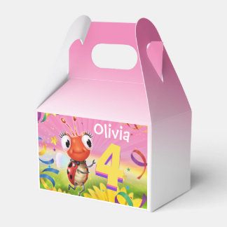 Custom Birthday Party Box Girl 4 yrs Lil’ Ladybug Geschenkschachtel