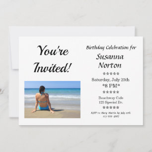 Custom Birthday Party Celebration Foto Einladung