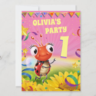 Custom Birthday Party einladen Mädchen 1 Jahre alt Einladung