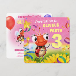 Custom Birthday Party einladen Mädchen 3 Jahre alt Einladung