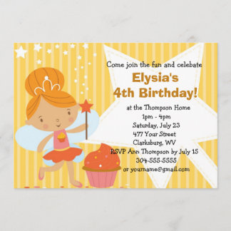 Custom Birthday Party - Fairy Princess Cupcake Einladung