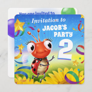 Custom Birthday Party laden Junge 2 Jahre alt ein Einladung