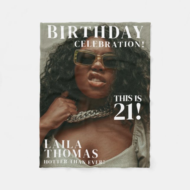 Custom Birthday Party Magazine Cover Cheers Fleecedecke (Vorderseite)