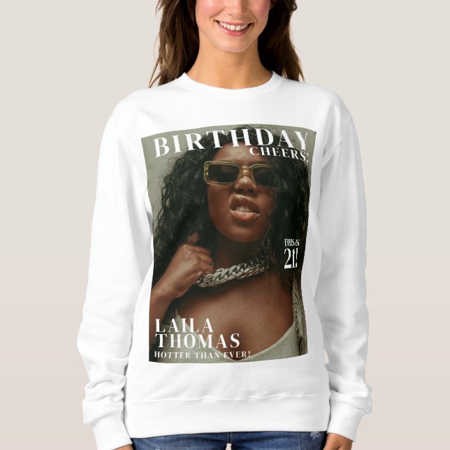 Custom Birthday Party Magazine Cover Cheers Sweatshirt (Vorderseite)