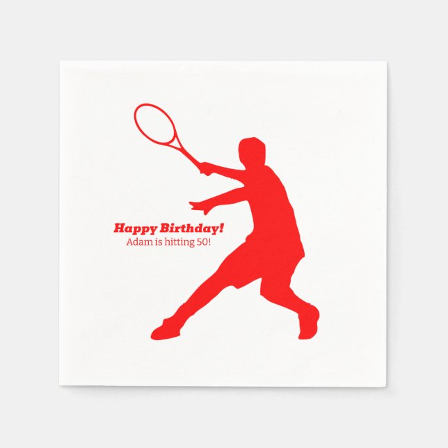 Custom Birthday Party Servietten für Tennisspieler (Vorderseite)