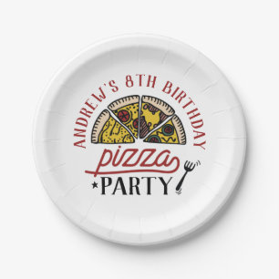 Custom Birthday Pizza Party Plate Pappteller