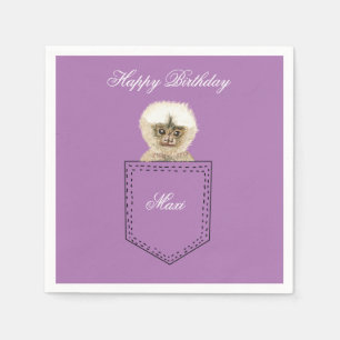 Custom Birthday Pocket Affe Serviette