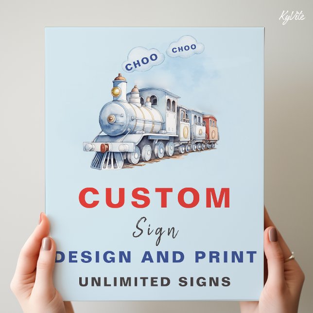 Custom Birthday Sign Chugga Chugga Choo Choo Thema Poster (Von Creator hochgeladen)