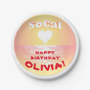 Custom Birthday SoCal-Liebe Pappteller