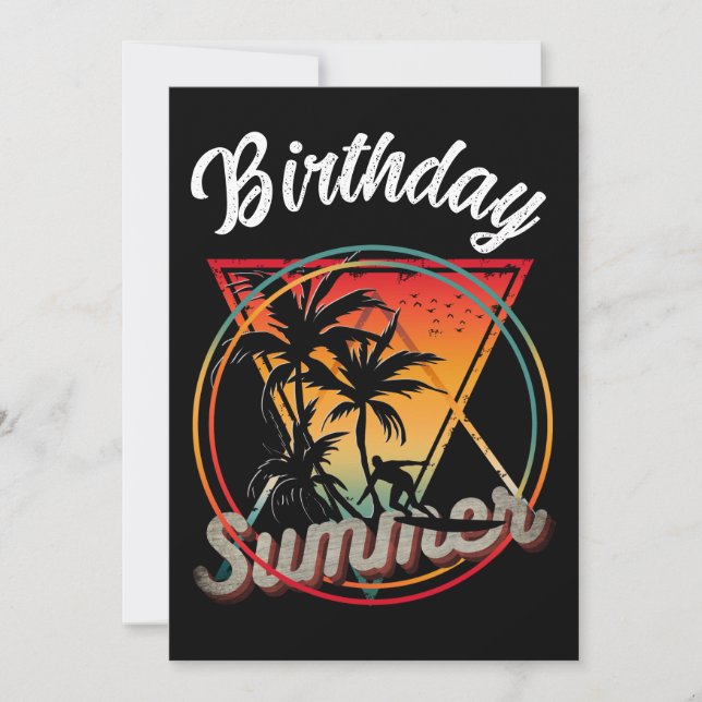 Custom Birthday Summer Party Beach Celebration Einladung (Vorderseite)