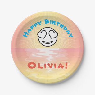 Custom Birthday Sunset Pappteller