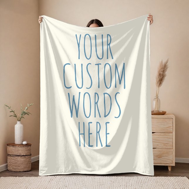 Custom Birthday Text Blanket Gift for Women or Mom Fleecedecke (Inspirational Message Blanket – Custom Sky Blue Gift for Mom, Dad, Grandma, Coworkers or Family)