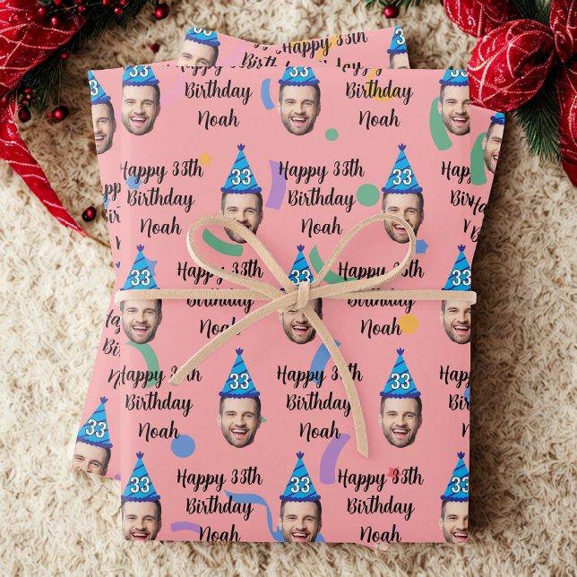 Custom Birthday Wrapping Paper, Pink Geschenkpapier Set (Von Creator hochgeladen)