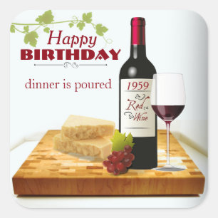 Custom BIRTHDAY YEAR Wine Gift Aufkleber