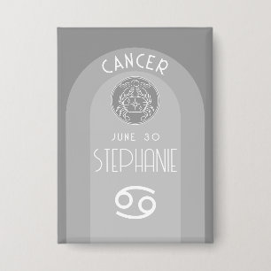 Custom Birthday Zodiac Cancer - Modernes Design Button