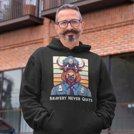 Custom Bison Geschenke für Polizeibeamte Vater Opa Hoodie