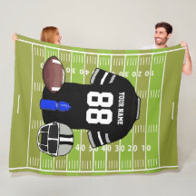 Custom Black and Gray Football Jersey auf Field