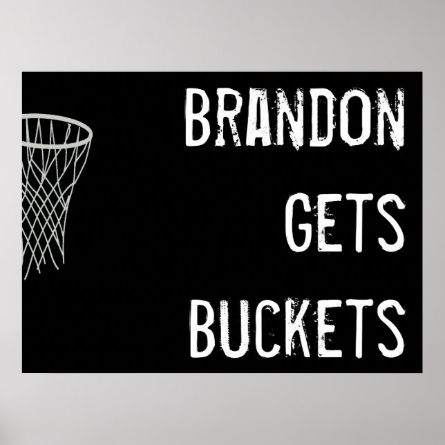 Custom Black and White Basketball Poster (Vorne)