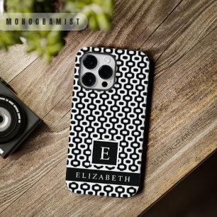 Custom Black and White Brazil Ipanema Geometric Case-Mate iPhone 14 Pro Max Hülle