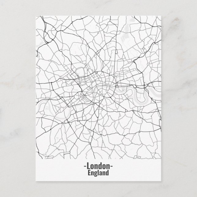Custom Black and White Minimalistisch London City Postkarte (Vorderseite)
