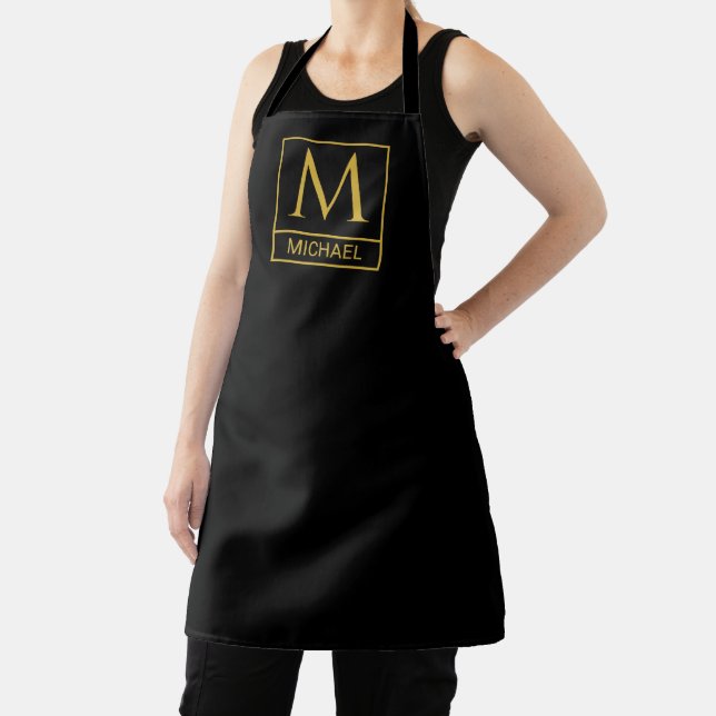 Custom Black Apron Personalized with Name and Init Schürze (InSitu)