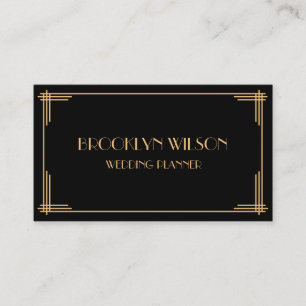 Custom Black Art Deco Business Cards Visitenkarte
